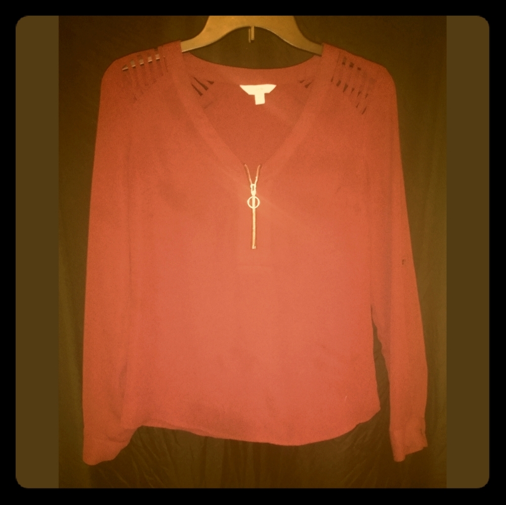 Long sleeve dress shirt burnt orange
